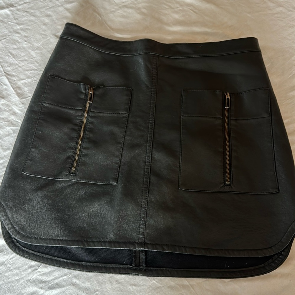 BCBG Black Leather skirt